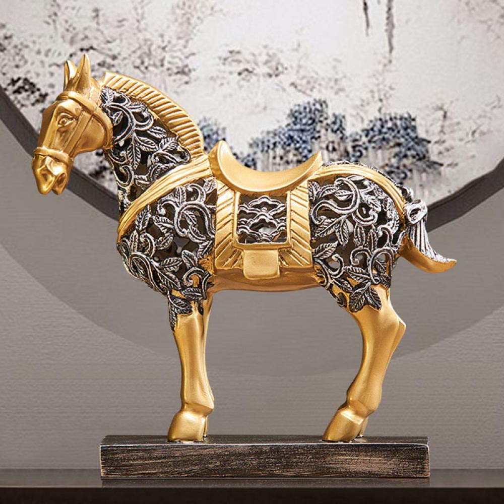 Amazon.co.jp: 装飾彫刻ヴィンテージ馬の彫刻中空馬像樹脂装飾工芸品